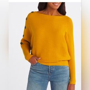 Faith + Zoe, Tibi Dolman Sleeve Ribbed Sweater, Size S, Color: Mustard